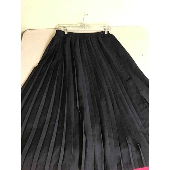 Vintage Women Pleated  Mid length Black Skirt Sz. 10 Portara By Bruestle EUC - Picture 5 of 9